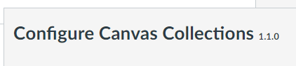 Canvas Collections title and version number